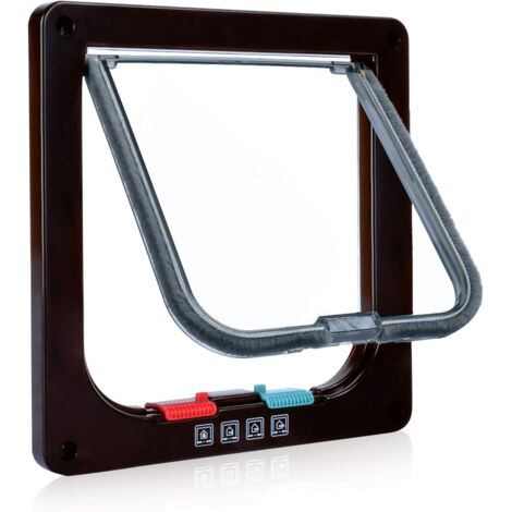 Chatière pour Chat, Verrouillage Manuel à 4 Voies, économe en énergie, Coupe-Froid, Pratique, Petit Chien, Facile à Installer et à Utiliser, Version améliorée M (1/5)