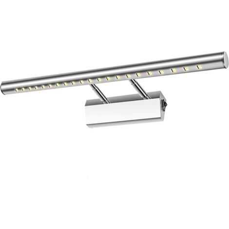 Lampe Salle de Bain Mirroir LED 5W Applique Murale Lumière Tableau Étanche IP44 Réglable 180°avec Interrupteur en Acier Inoxydable Éclairage Décoration Meuble WC Toilette Maquillage (1/5)