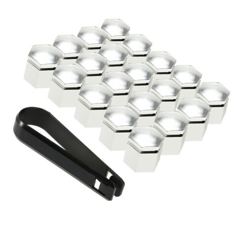 20 Pieces 19 Mm Argent Chrome Voiture Ecrou De Roue Capuchons Boulon Couvercle Adapte Pour Vauxhall Opel, Argent - (1/5)