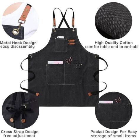 Tablier en toile épaisse pour manucure, barbecue, usage domestique, restauration et cuisine