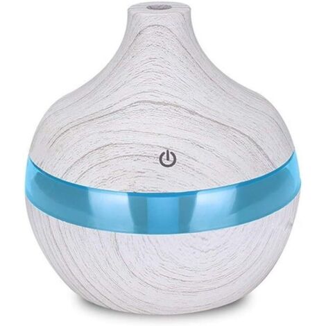 Diffuseur d'arômes électrique USB 300 ml, humidificateur d'air en bois, brumisateur d'huiles essentielles pour voiture et maison (Couleur : Jaune) Blanc (1/5)