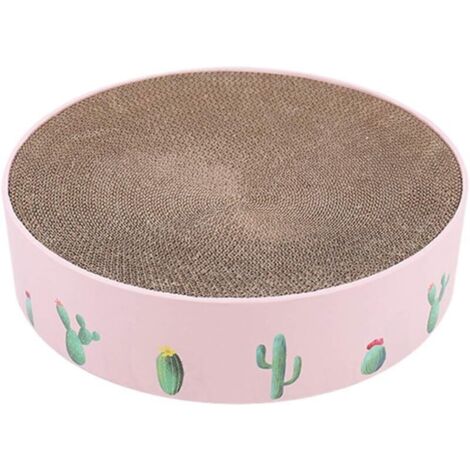 Jouet pour chat en carton ondulé, grattoir à herbe à chat, tapis grattoir à griffes, jouet pour chaton - rose, grand