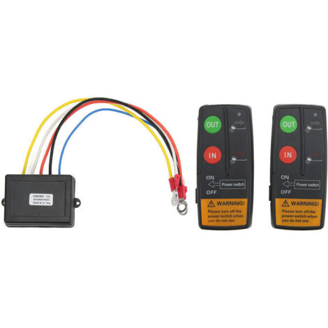 Kit de Télécommande de Treuil sans Fil de Récupération 12 V 24 V pour Camion Jeep ATV SUV Contrôleur de Commutateur de Combiné 75ft Ensemble de Commutateur de Télécommande sans Fil de Tre