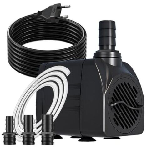 Pompe de fontaine 25W 1500L/H pompe de bassin avec câble extra-long de 3m, fonction de protection contre la surchauffe, pompe d'aquarium ultra-silencieuse, pompes à eau pour fontaines, systèmes hydrop