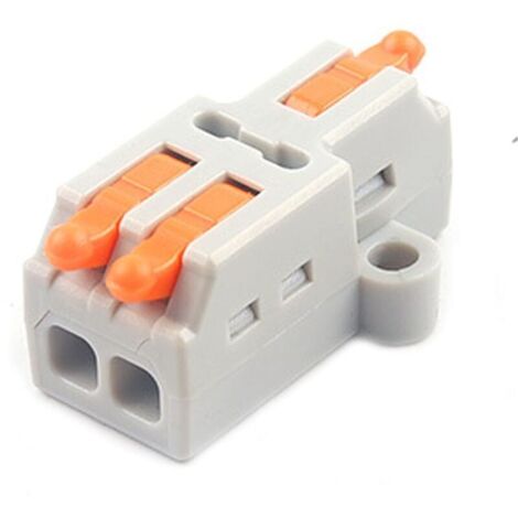 20 Pièces Bornes de Connexion,D1-2 Connecteur Electrique Rapide 1 entrée 2 sorties, Conducteur Compact Fils Connecteurs, 0.08-2.5(4.0) mm²,250V,32A,avec levier de commande