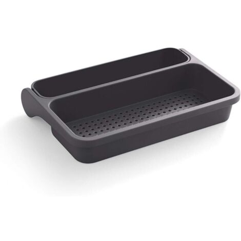 Panier égouttoir/étagère pliable pour fruits et légumes, sans perçage, temps de cuisson (couleur : gris) (1/5)