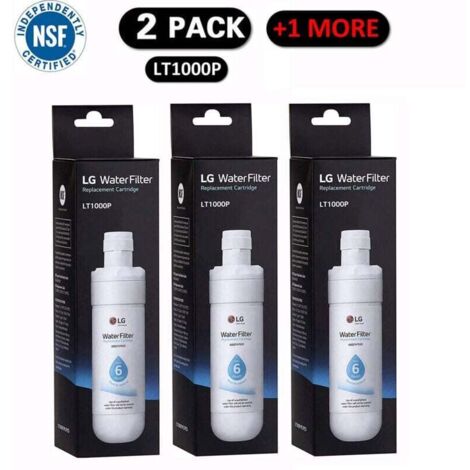 Lot de 3 LT1000P2 Filtre à eau de rechange pour réfrigérateur 6 mois/200 gallons, blanc.