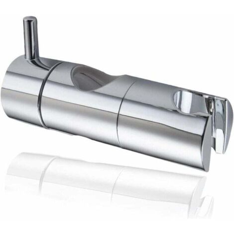 Support Pommeau Douchette, Accroche Douche à Main Ventouse, Fixation Pommeau Douche Mural, Curseur Douche Universel Remplaçable Curseur (19mm, Argent)