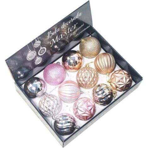 Ensemble de boules de Noël, décorations de Noël, ornements pour sapin, cadeaux (12 pièces, 8 cm) (1/5)
