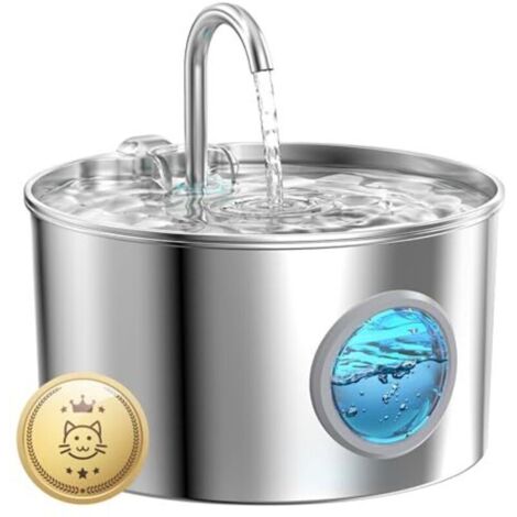 Fontaine a Eau Chat INOX: 3,2L Fontaine à Eau pour Chat - Distributeur Chien Automatique - Silencieux Distributeur Chien - Gardez l’Eau Propre