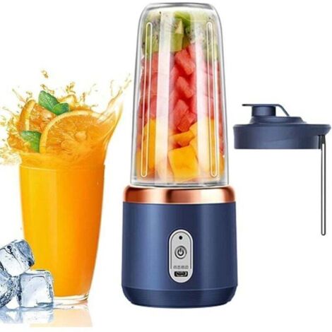 14 Oz Mixeur À smoothies Portable, Blender Électrique Multifonctionnel Avec Couvercle & 6 Lames, Rechargeable, Mixe Smoothies, Shakes Protéinés Et Glaçons