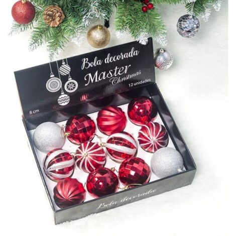 Ensemble de boules de Noël, décorations de Noël, ornements pour sapin, cadeaux (12 pièces, 8 cm) (1/5)