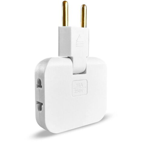 Multiprise Plate Derriere Meuble avec 3 Prises Prise Plate avec Connexion Pivotante à 180 Multiprise Murale avec Adaptateur EU-US Prise Multiple 16A / 250V Multiprise Extra Plate Multiprises