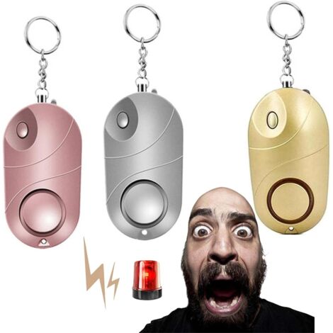 STOL Porte-Ensemble De Porte-Clés D'Alarme De Sécurité D'Urgence Pour Femmes,Porte-Clés D'Alarme D'Autodéfense Avec Lumière Led,Sirène De Sécurité-Lot de 3 (1/5)