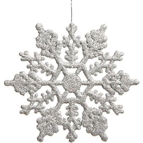 Ensemble de 12 décorations de Noël à suspendre en forme de flocons de neige (argentés) (1/5)