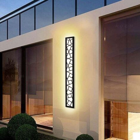 Applique Murale Longue étanche Ip65 Eclairage Mural LED En Intérieure Et Extérieure, Aluminium Nid D'oiseau Pour Terrasse Jardin Garage, Blanc Chaud, L60cm 1 [Classe énergétique B]