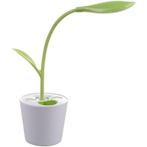 Lampe de chevet LED USB, 3 Modes d’éclairage, lampe de bureau, lampe de table, idéal pour la lecture, en forme originale de plante, verte et apaisante, multifonction, réduction de la fatigue oculaire (1/5)