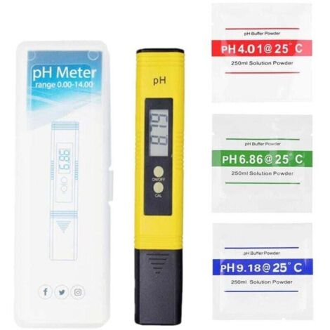 Stylo numérique PH Mètre, PH Testeur de qualité de l'eau Digital LCD Portable PH Mètre Numérique Plage de Mesure pour 0-14 PH 0,01 Ph, compteur pH Testeur Aquarium Fonction D'étalonnage Automatique