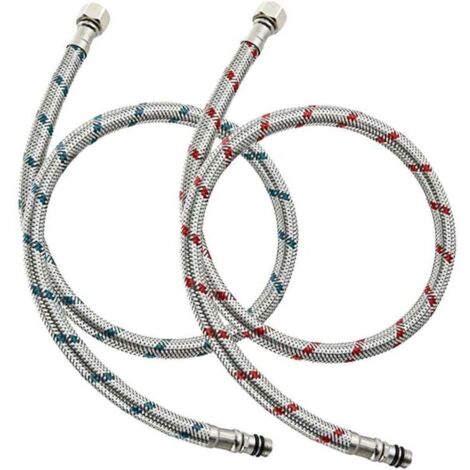 2 Pièces Flexible Robinet Cuisine G3/8 X M10 X 60cm Tuyau de Raccordement de Robinet Flexible pour Robinet Mitigeur éVier de Salle de Bains,Acier Inoxydable