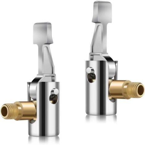2 Pièces Embout gonflage Pneu Voiture,Embout Pompe Velo,Valve Pneu Voiture Embout gonflage Ballon Embout Gonfleur Compresseur Air Pompe Velo Valve Pneu Voiture Adaptateur Clip De en Laiton