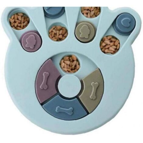 Distributeur de croquettes interactif et résistant pour chien, jeu de réflexion, accessoire pour chien (bleu, griffes) (1/5)