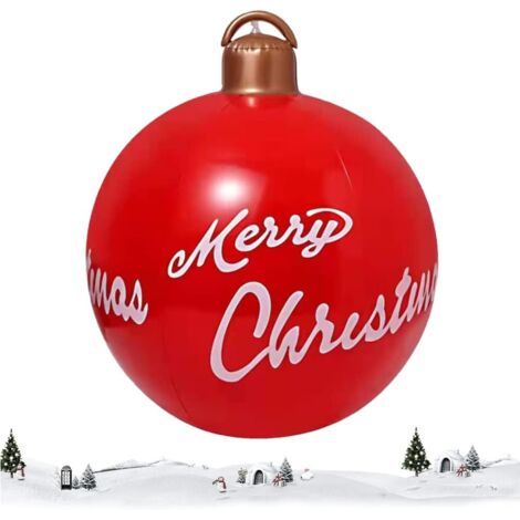 Boule de Noel Geante 60cm, Boule Transparente, Boule Gonflable Géante de Noël Boules de Noël, Boule Décorée Gonflable de Noël en Plein Air, Ornements de Noël en PVC (B) (1/5)