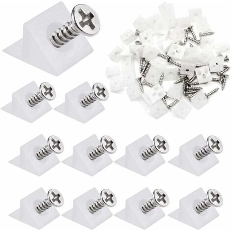 80 Pièces Cales de Réparation, Renfort Tiroir Équerre, Stabilisateurs de Tiroir, Cale Plastique D'Angle avec Vis, pour Armoires, Tiroirs ( Blanc ) (1/5)