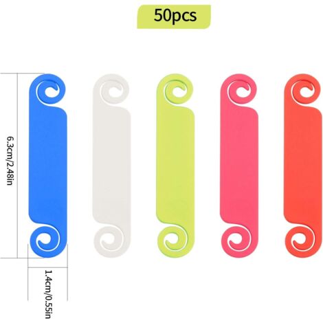 Lot de 50 étiquettes d'identification de câble, étiquettes de câble multicolores pour marquer les fils, système de marquage, gestion des câbles.