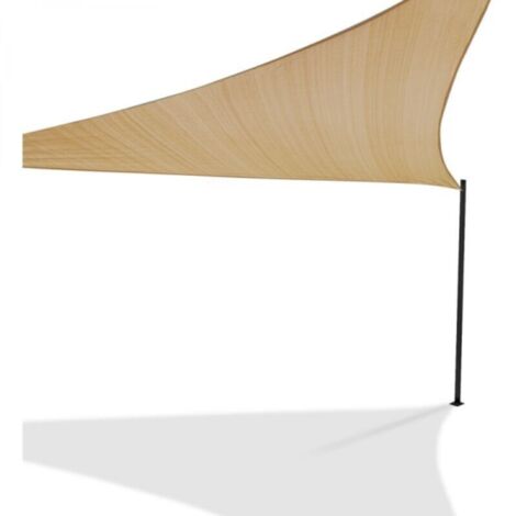 Serbia – Voile d'ombrage triangulaire 5x5x5M beige – Polyéthylène haute densité – Traitement anti-UV – Installation rapide avec cordes et anneaux inox (1/3)