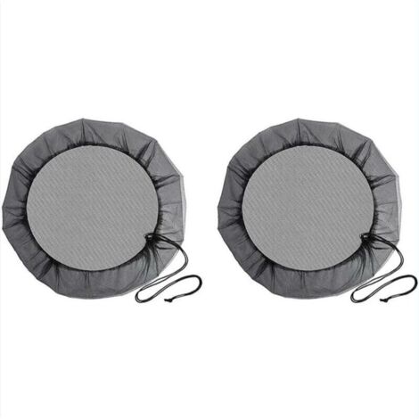 (Diamètre 100 cm) Filet de Baril de Pluie, 2 Pièces Filet de Protection avec Cordon de Serrage, Couverture Anti-Moustique & Animaux pour Récupérateur deau de Pluie