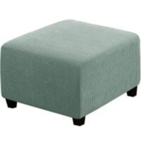 Housses extensibles, Housses de protection carrées en tissu élasthanne pour tabouret de rangement, repose-pieds, avec élastique en bas, pour meubles (Gris vert) (1/5)