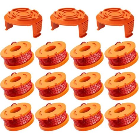 15 pack Bobine Fil Coupe BordureWorx WA0004.1/WA0010 Coupe Bordures, 0.2cm Bobine de Fil Debroussailleuse(12 fil coupe bordure,3 Couvercle) (1/5)