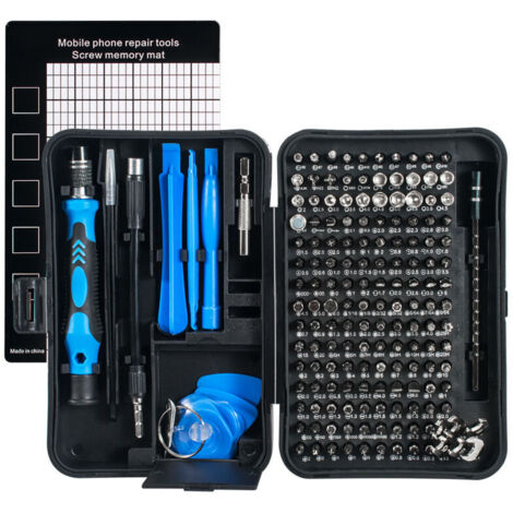 (Bleu）Tournevis de Precisions, 170 en 1 Jeu de Kit Tournevis Magnétique Outil de Réparation Professionnel pour Appareils pour IPhone, Mac, PC, Montre, Jouets, Lunettes, et Autres Électronique