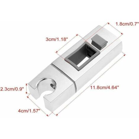 Support de douche à rail coulissant 15x30mm rectangulaire carré remplaçable support de douche à main ABS Chrome support de pommeau de douche pour salle de bain (1/4)