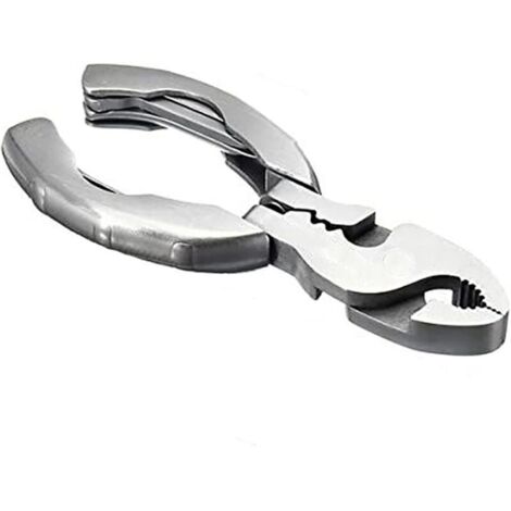 Outil Multifonction Portable 9 en 1 en Acier Inoxydable, Léger avec Pince, Tournevis, Dénudeur, Ouvre-Porte, Pince à Sertir pour le Camping, l'Extérieur