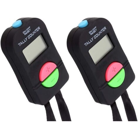 2Pcs Digital Hand Tally Counter Electronic Manual Clicker Add Subtract Model Electronic Watch with Display