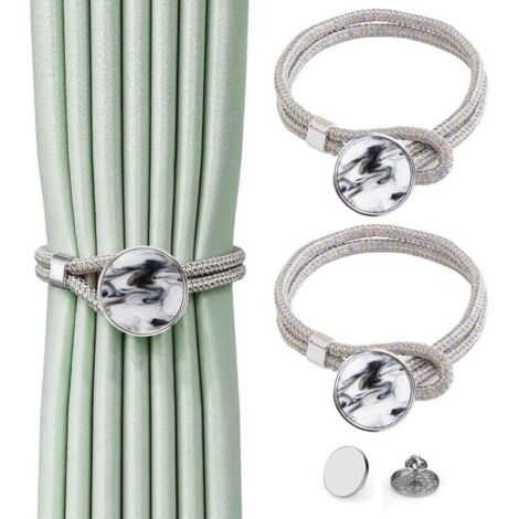 CSPARKV Paquet de 2 Embrasses à Rideaux Boucle de Rideau Décorative Tissage à Main Attaches Rideaux pour Rideau Intérieur et Extérieur Attache de Rideau pour Home Gris