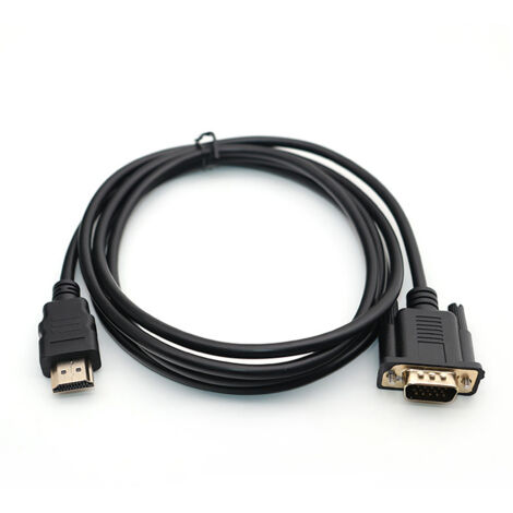 Câble de conversion HDMI vers VGA 1080P Câble HDMI vers VGA Adaptateur 1,8 m (avec puce)