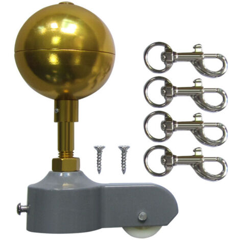 Kit Complet Réparation Mât De Drapeau NQ - Corde Nylon 15,2m, 4 Clips Pivotants, Poulie, Boule Noire, Taquet & Accessoires