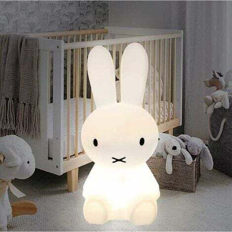 Kcvv – Veilleuse lapin tactile 7 couleurs – USB rechargeable – Luminosité ajustable – Décoration chambre enfant – Résistante aux chutes