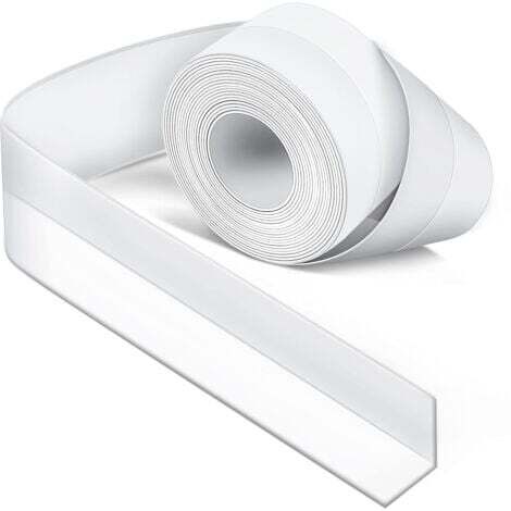 AIPERQ Joint Silicone Blanc Salle de Bain, Joint Salle de Baignoire, Ruban D'étanchéité, Anti-Moisissure et Imperméable, Ruban Adhésif doux Adapté à la Cuisine, les Toilettes, 3.8cm3.2M le Coin (1/4)