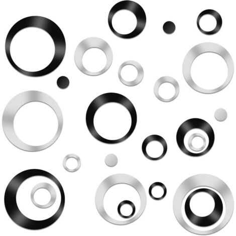 24 Pièces Stickers Miroir a Coller Acrylique Rond Stickers Muraux Amovible Autocollant Miroir Adhésif Mural Autocollant Stickers Muraux pour Salon Chambre Décor À La Maison Stickers Salle de Bain