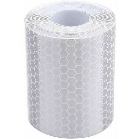 Aiperq KZQ Bande réfléchissante, Largeur de 5cm X Longueur de 3m, Automobile Moto réflecteurs de Camion de Tracteur de remorque, Avertissement de sécurité Avertissement (Blanc)