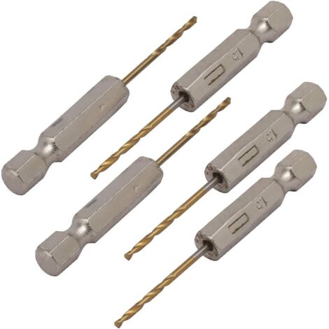 5pcs Foret hélicoïdal HSS Perçage 1,5mm Dia 2 flûtes 1/4" queue Hex