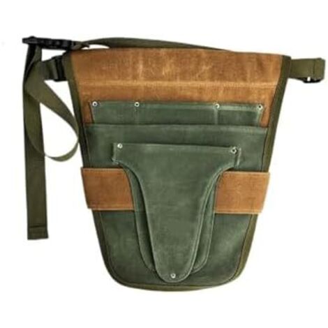 CSPARKV 30x28.5cm Sac de Taille pour Ceinture de Jardinage Sac de ceinture à outils en toile de jardin avec plusieurs poches de rangement étanche Portable for hommes et femmes ciseaux durables tondeus (1/5)
