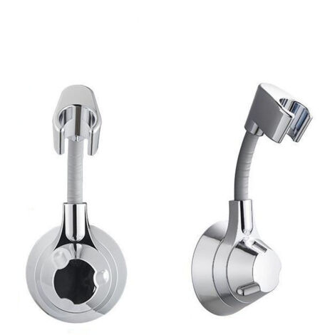 CSPARKV 2 pièces Support Pommeau de Douche Sans Perçage, Accroche Pommeau de Douche, Support Douchette Mural Charge Jusqu'à 5 kg, Support de Douche, pour Pommeau de Douche Douchette Salle de Bain (Arg (1/5)