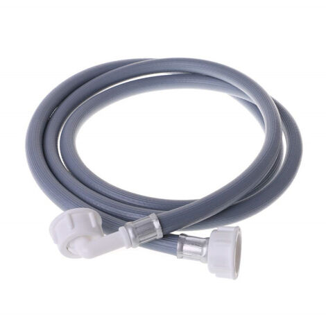 Tuyau d'arrivée d'eau pour machine à laver de 2 m, universel, arrivée d'eau froide. Tuyau fileté standard 3/4" de 200 cm de long avec raccord coudé à 90° (1/4)