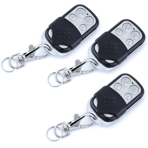 3 Pièces Telecommande Universelle Portail, Télécommande Garage Portail Universelle, Clonage de Télécommande avec 4 Touches et Fréquence Fixe 433,92 MHz pour Portes de Garage (1/5)