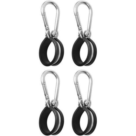 Lot de 4 colliers de serrage rembourrés en caoutchouc avec boucle, 4 clips de câble, câble métallique à suspendre pour garage, maison et atelier, diamètre intérieur de 40 mm