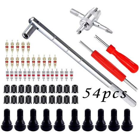 Demonte Valve Pneu Outil, Valve Core Remover pour Voiture Remplacement, TR412 Valve Pneu, Valve Core, 4-1 Outil de Réparation de Valve de Pneu - Démonte Valve Pneu, Tire Repair Kit (1/5)